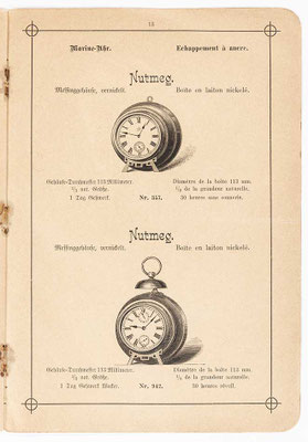 Uhrenkatalog der Firma "Gebrüder Junghans" in Schramberg, aus dem Jahre 1889, Seite 13