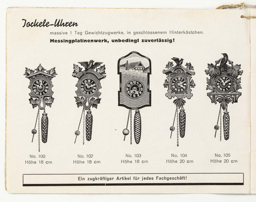 Jockele Uhren, Katalog der Uhrenfabrik Gebrüder Kuner, Schonach 1934/35, Seite 4