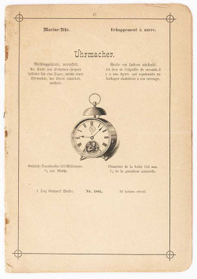 Uhrenkatalog der Firma "Gebrüder Junghans" in Schramberg, aus dem Jahre 1889, Seite 17