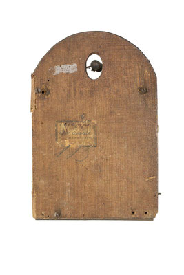 Schwarzwälder Surrer, mit Händleretiket aus Italien, Schwarzwald um 1860, Rückseite