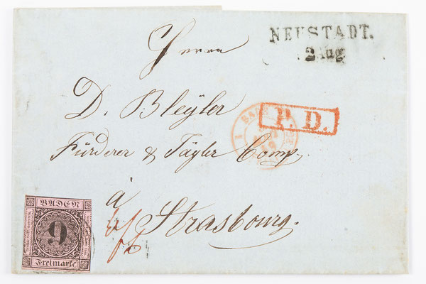 Brief an Fürderer Jägler & Cie in Strasbourg, 1858
