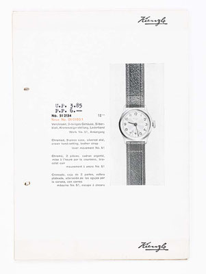 Kienzle Uhrenkatalog für Taschen- und Armbanduhren, Schwenningen, 1939, Seite 35