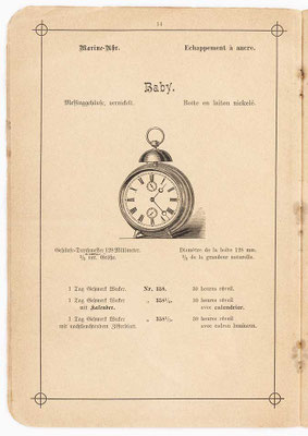 Uhrenkatalog der Firma "Gebrüder Junghans" in Schramberg, aus dem Jahre 1889, Seite 14