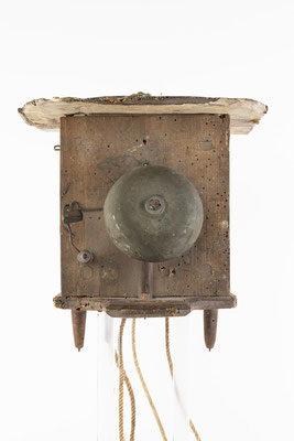 Schwarzwälder Uhr mit Papierschild, um 1800, Draufsicht