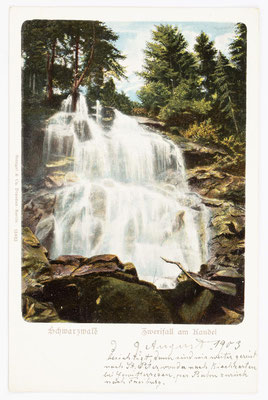 Zweribach-Wasserfall, Postkarte 1903
