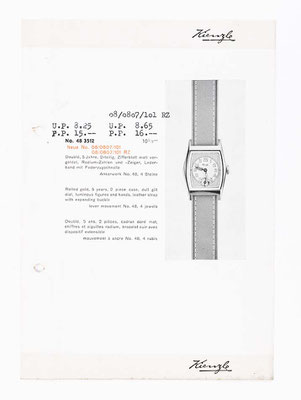 Kienzle Uhrenkatalog für Taschen- und Armbanduhren, Schwenningen, 1939, Seite 52
