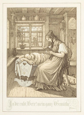 Lithographie Nr. 7, von Lucian Reich, aus Wanderblühten, Hüfingen, 1855