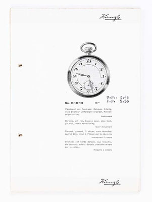 Kienzle Uhrenkatalog für Taschen- und Armbanduhren, Schwenningen, 1939, Seite 22