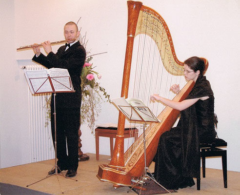 In der Zeit meines Studiums in Strasbourg, 2002. Mit Salomé Magnier an der Harfe.