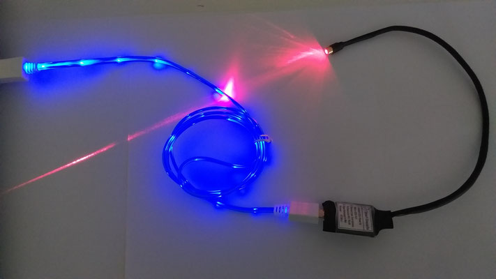 Micro-USB-Kabel mit LED Licht (blaue LEDS) - SmartGeocaching