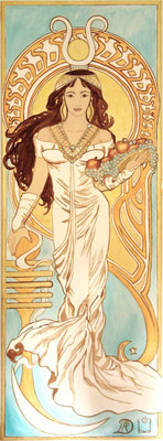 Daniela Rutica: Isis-Sothis, 50 x 200 cm, Acryl/Lw, 2006