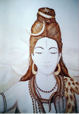 Daniela Rutica, "Shiva", 100 x 160 cm, Acryl/Lw., 2005