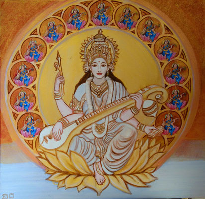 Daniela Rutica, "Sarasvati", 40 x 40 cm, Acryl/Lw., 2010