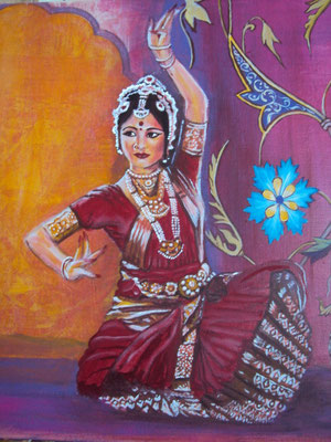 Daniela Rutica: Bharata Natyam, 50 x 50 cm, Acryl/Lw, 2012