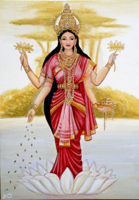 Daniela Rutica, "Lakshmi", 50 x 70 cm, Acryl/Lw., 2010