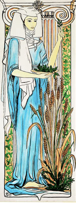 Daniela Rutica: St. Hildegard, ca. 60 x 180 cm, Acryl/ Hartfaserplatte, 2003