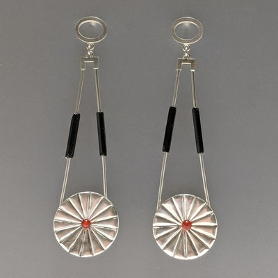 Ohrhänger "toujour deco" 925 Silber, Koralle, Böhmisches Glas