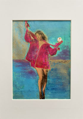 COLLAGE 9 “MEISJE MET DE PAREL 2.0”  0.21 x 0.30m in metal. lijst