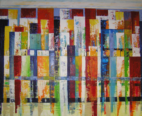 ZONDER TITEL 1.20 x 1.00m (3D) Acrylverf op linnen