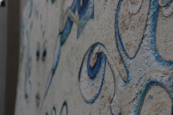 DETAIL DROOM VROUW 3.0 0.80 x 2.00m Acrylverf met glas op linnen