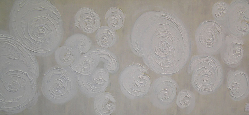 CIRCLES 0.90 x 2.00 m (3D) Acrylverf op linnen.