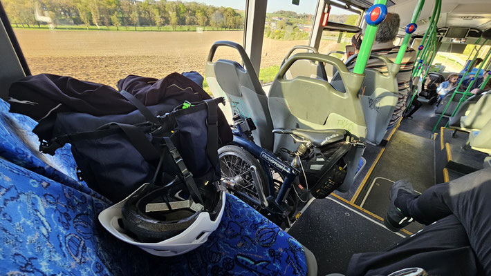 Schienenersatzverkehr von Grafing nach Wasserburg - dank Klapprad kein Problem