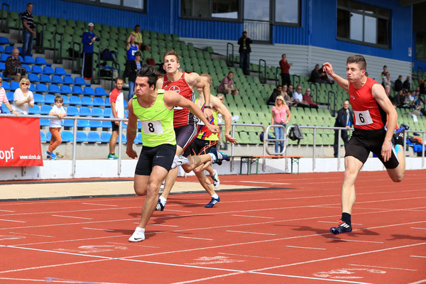 100 m der Männer beim Mehrkampfmeeting in Marburg