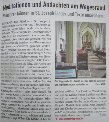 Wanderkirche in Linde