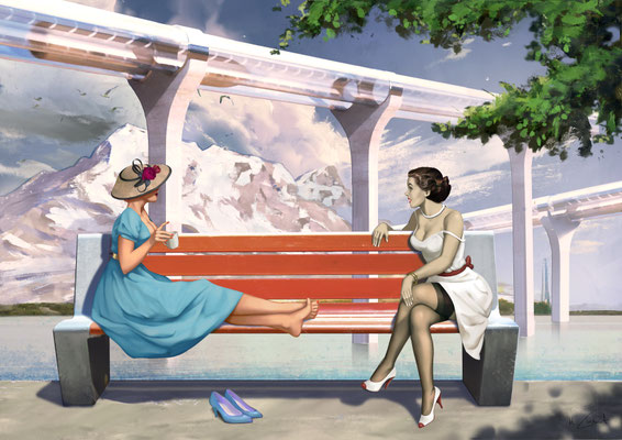 Artwork - Illustration - Blue Pumps