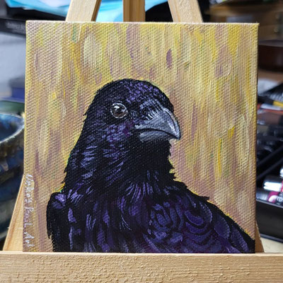 10x10cm Mini Acryl - Rabe - *sold*