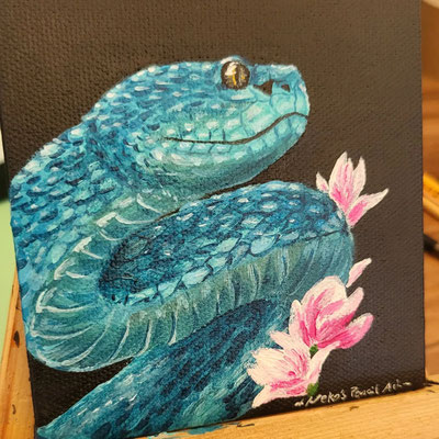 10x10 Mini Acryl - Blaue Viper *sold*- 2023