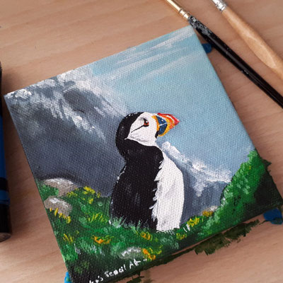 *sold* 10x10 Puffin