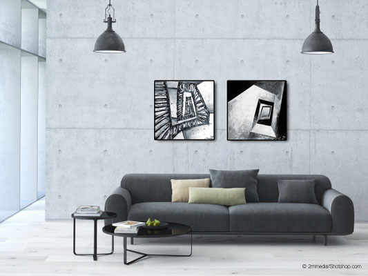 Weg nach oben Teil 1 und Teil 7 - 60 x 60 cm
