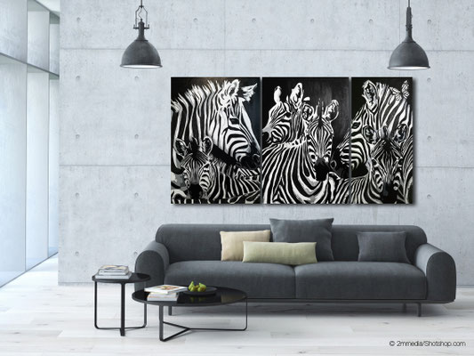Zebraherde 190 x 70 cm - verkauft