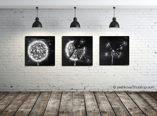 vergängliche Schönheit 3er Set je 70 x 70 cm - verkauft