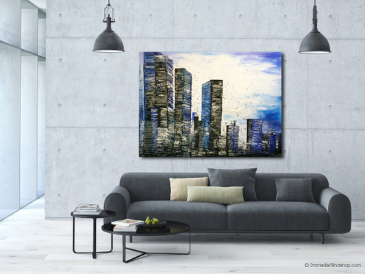 skyline blue (end time) - 160 x 120 cm