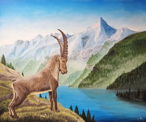 "Steinbock an Bergsee" (unverkäuflich)