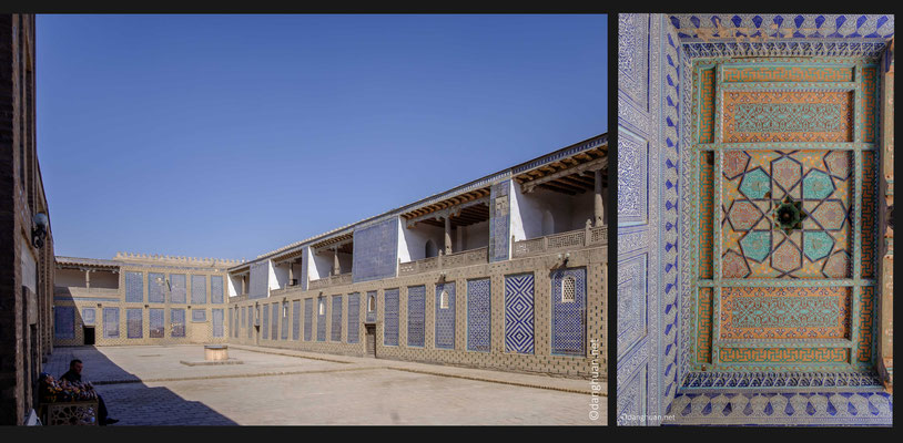 Palais de Tosh-Khovli ou le Harem, couvert de majolique, se caractérise par sa somptueuse décoration en céramique bleu et en pierre