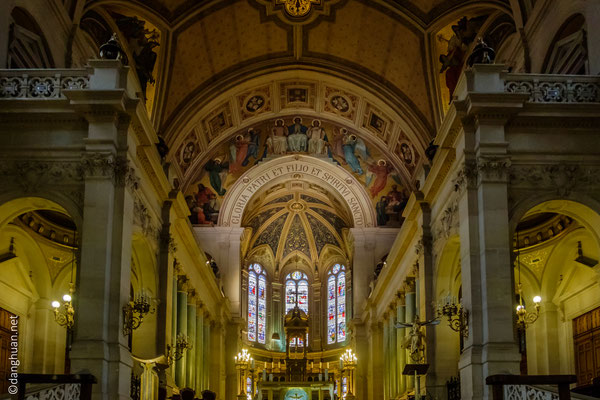 Intérieur de l'église de la Trinité où le compositeur Olivier Messiaen fut l'organiste pendant une quarantaine d'années.