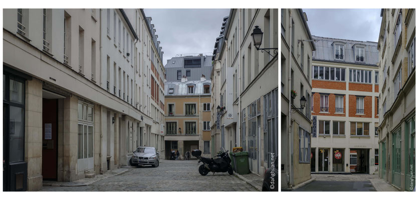 Composé de cinq escaliers et de six cours distribuées le long de la voie centrale portant le nom des six premiers mois de l'année