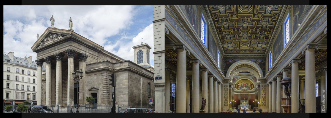 Eglise de Notre Dame de Lorette  - de style néoclassique,  commencée en 1823 sous le règne de Louis XVIII et achevée en 1836 sous Louis-Philippe