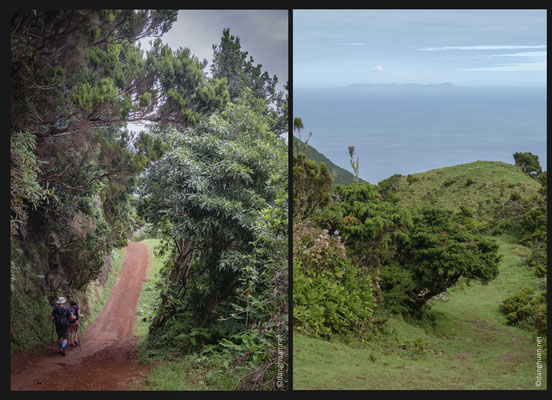 Descente de la crête "Serra do Topo" sur la côte Nord par le chemin des pèlerins