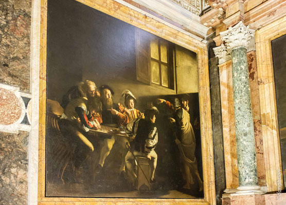 Vocation de saint matthieu  (Le Caravage) - Chiesa di San Luigi dei Francesi 