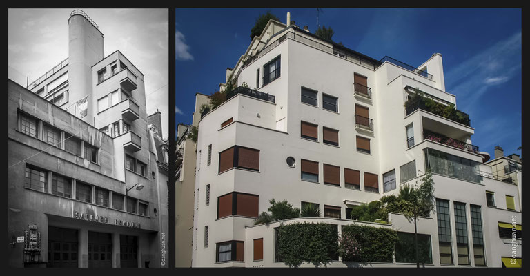 Architecte :  Mallet Stevens - Caserne Pompiers au 8 Rue Mesnil (1936), immeuble dans une rue privée (1927)