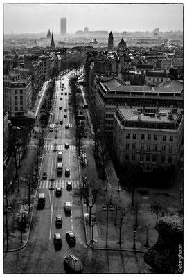 Sud de Paris vu depuis le sommet de l'Arc de Triomphe