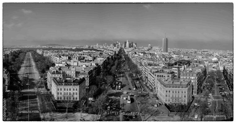 La Défense vue depuis le sommet de l'Arc de Triomphe