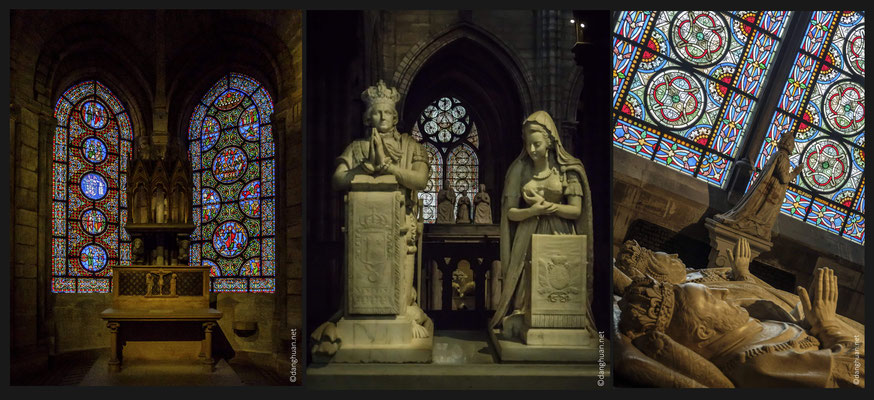 Basilique St Denis - Priants de Louis XVI et Marie-Atoinnette - commandés par Louis XVIII à l'occasion du retour des cendres des souverains, et achevés vers 1830