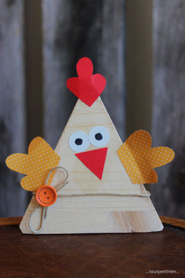 Poule, avec nos chutes de bois. www.toutpetitrien.ch/bricos/ - fleurysylvie