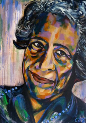 Hannah Arendt, 2015, Acryl auf Leinwand, 70 x 100 cm, 500 €