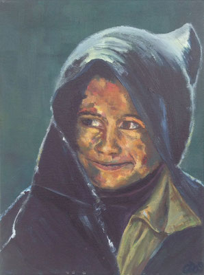 Kapuzenjunge, 2009, Acryl auf Leinwand, 30 x 40 cm, unverkäuflich